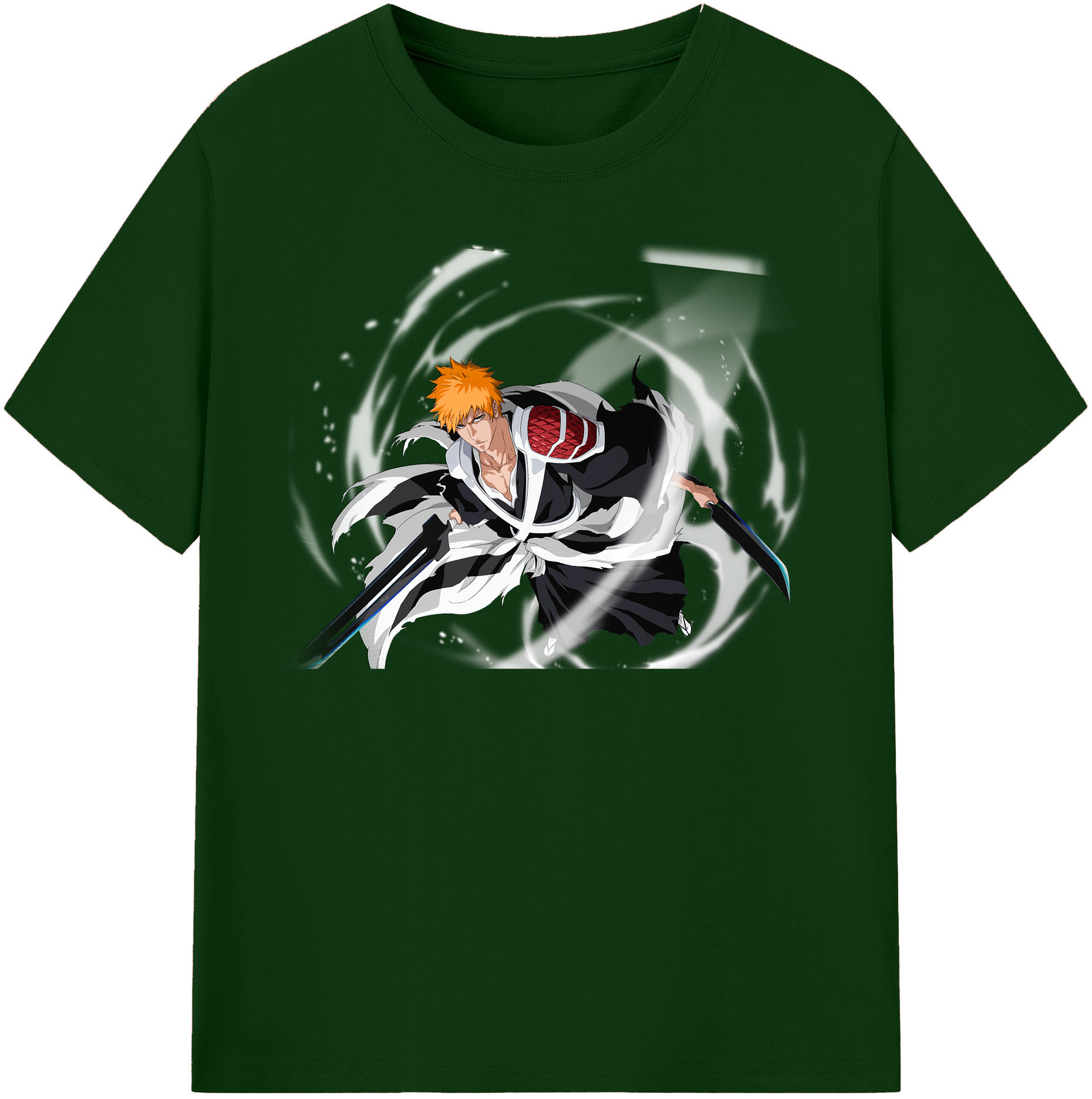 （画像用） ブリーチ 黒崎一護（くろさき いちご）BLEACH Kurosaki Ichigo 綿100％半袖Tシャツ（フロントプリント）